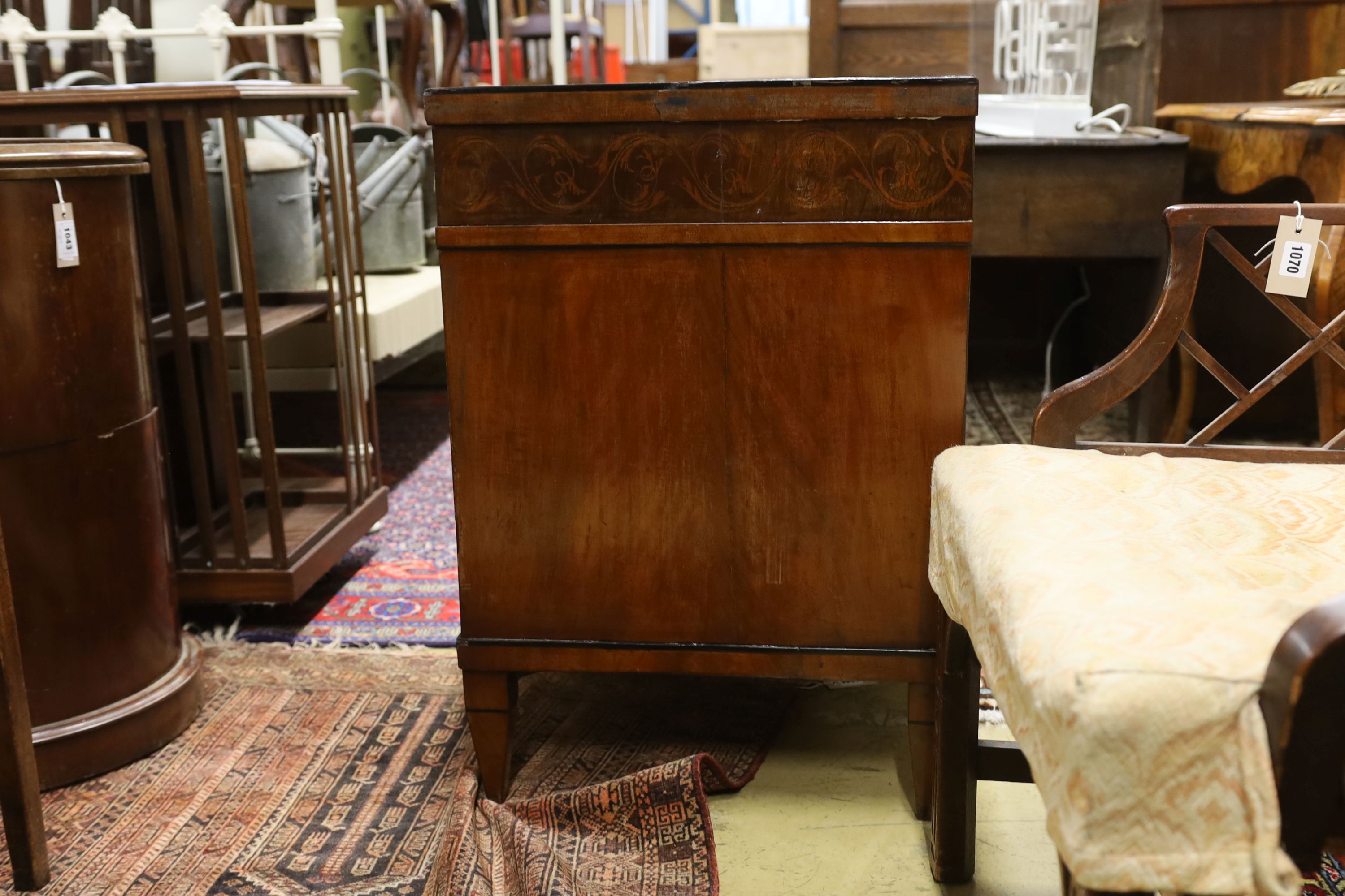 A Biedermeier style mahogany commode, width 112cm, depth 53cm, height 78cm